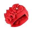 thumbnail image 1 of Herrnalise Women Solid Floral India Muslim Ruffle Chemo Hat Headwear Head Wraps Turbans Beanie Cap Headwraps, 1 of 2