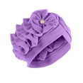 thumbnail image 1 of Holloyiver Women Solid Floral India Muslim Ruffle Chemo Hat Headwear Head Wraps Turbans Beanie Cap Headwraps, 1 of 5
