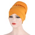 thumbnail image 1 of Herrnalise Women Solid India Hat Muslim Ruffle Chemo Hat Beanie Wrap Cap, 1 of 2