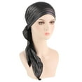 thumbnail image 1 of Herrnalise Women Solid India Muslim Ruffle Chemo Hat Headwear Head Wraps Turbans Beanie Cap Headwraps, 1 of 2