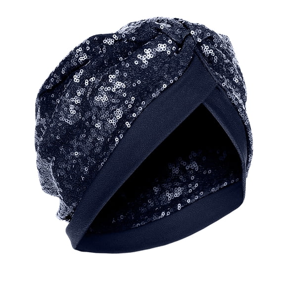 Herrnalise Women Solid Sequins India Muslim Ruffle Chemo Hat Headwear Head Wraps Turbans Beanie Cap Headwraps