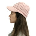 thumbnail image 1 of Herrnalise Women Solid Stitching Outdoor Plush Hats Crochet Knit Beanie Cap Peaked Cap, 1 of 3