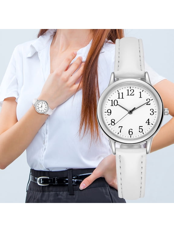 Women Wrist Watches Fashion Quartz Waterproof Date Day Leather Strap Slim Watches Large Easy toRead Nurse Watch for Women, Men, Nurses, Teachers