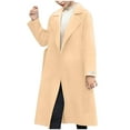 thumbnail image 1 of Herrnalise Women's 2024 Fall Fashion Overcoat Faux Suede Shacket Jacket Lapel Belted Long Trench Coats Beige,L, 1 of 7