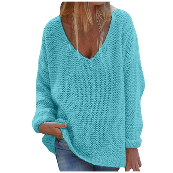 Herrnalise Women's 2024 Fall Long Sleeve Crew Neck Solid Color Cable Knit Chunky Casual Oversized Pullover Sweater Tops Green,M
