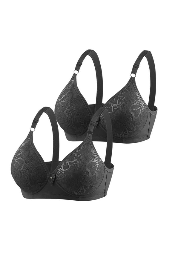 Women's 2PC No Side Effects Underarm and Back-Smoothing Comfort Wireless Lift T-Shirt Bra