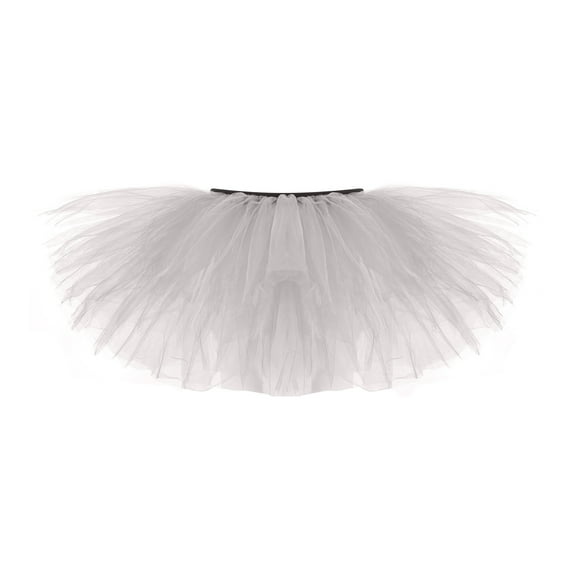 SDJMa Women's Basic Versatile Stretchy Fashion Womens Pleated 5 Layered Mesh Short Skirt Adult Tutu Dancing Skirt