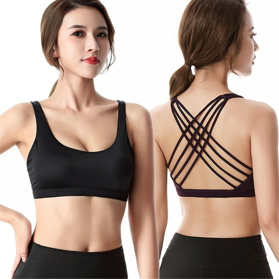 SDJMa Wireless Tank Top Bra Woman Bras With String Quick Dry Shockproof Running Fitness Large Size Underwear