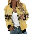 thumbnail image 1 of Herrnalise Women's Bomber Jacket Casual Coat Zip Up Outerwear Windbreaker Floral Prints Overcoat With Pockets Yellow,XXL, 1 of 5