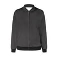 thumbnail image 1 of Herrnalise Women's Bomber Jacket Casual Coat Zip Up Outerwear Windbreaker With Pockets Dark Gray,M, 1 of 4