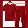 thumbnail image 1 of Herrnalise Women's Capri Pajama Sets Plus Size Sleepwear Top with Capri Pants 2 Piece Loungewear Set For 3XL, 1 of 3