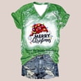 thumbnail image 1 of Herrnalise Women's Classic-Fit 100% Cotton Short-Sleeve T-Shirt Women Casual Print Christmas Loose Short Sleeve V-Neck Tops, 1 of 5
