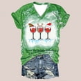 thumbnail image 1 of Herrnalise Women's Classic-Fit 100% Cotton Short-Sleeve T-Shirt Women Casual Print Christmas Loose Short Sleeve V-Neck Tops, 1 of 5