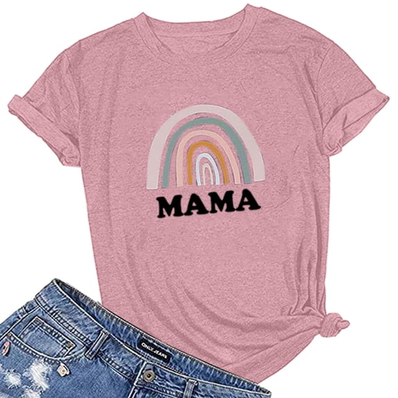 SDJMa Women's Classic-Fit 100% Cotton Short-Sleeve T-Shirt Women Cat Letter Printing Short Sleeve Shirt Casual Tops Blouse