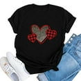 thumbnail image 1 of Herrnalise Women's Classic-Fit 100% Cotton Short-Sleeve T-Shirt Womens Valentine's Day Heart Printed Short Sleeve Tops Blouse T-Shirt, 1 of 3