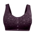 thumbnail image 1 of Holloyiver Women’s Cotton Wireless Bra Floral Front Button Closure Comfortable Snap Seamless Bra, 1 of 9