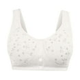 thumbnail image 1 of Holloyiver Women’s Cotton Wireless Bra Floral Front Button Closure Comfortable Snap Seamless Bra, 1 of 5