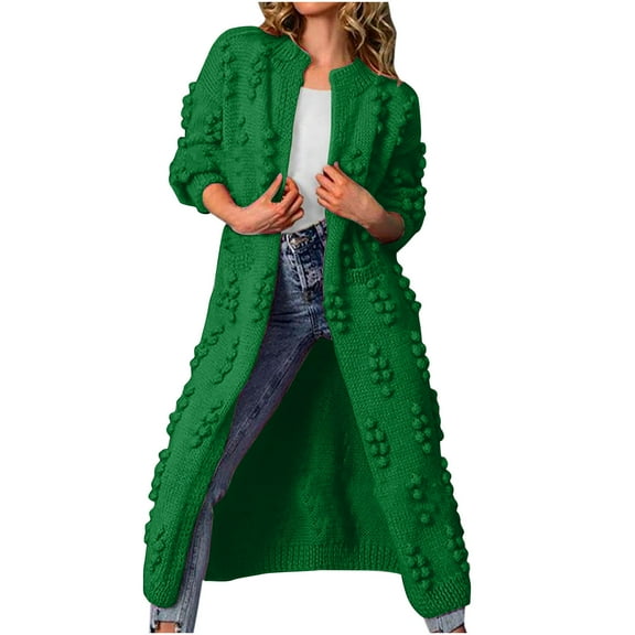 Herrnalise Women's Double Breasted Pea Coat Winter Mid-Long Trench Coat with Belt Green,XL