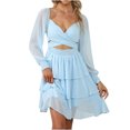 thumbnail image 1 of Herrnalise Women’s Dresses Summer 2024 Sexy Fashion Casual Slim Casual Long Sleeve V-Neck Mid-Calf Dress S-XL, 1 of 9