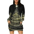 thumbnail image 1 of Herrnalise Women’s Dresses Summer 2024 s Casual With Pocket Christmas Print Long Sleeve LooseHooded Dress S-2XL, 1 of 4