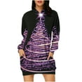 thumbnail image 1 of Holloyiver Women’s Dresses Summer 2023 s Casual With Pocket Christmas Print Long Sleeve LooseHooded Dress S-2XL, 1 of 4