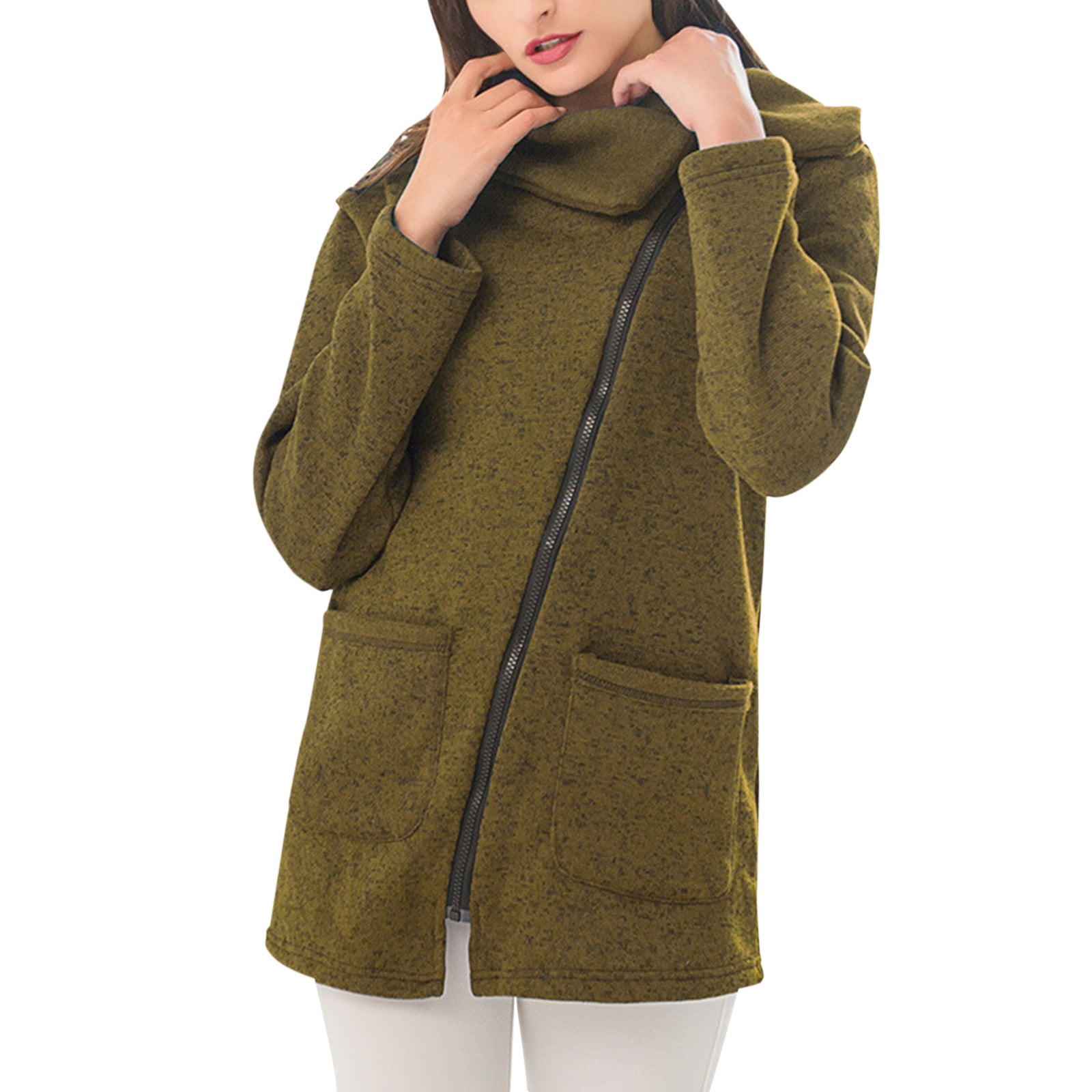 Herrnalise Women's Fall Winter Sherpa Fleece Jacket Casual Long Sleeve ...