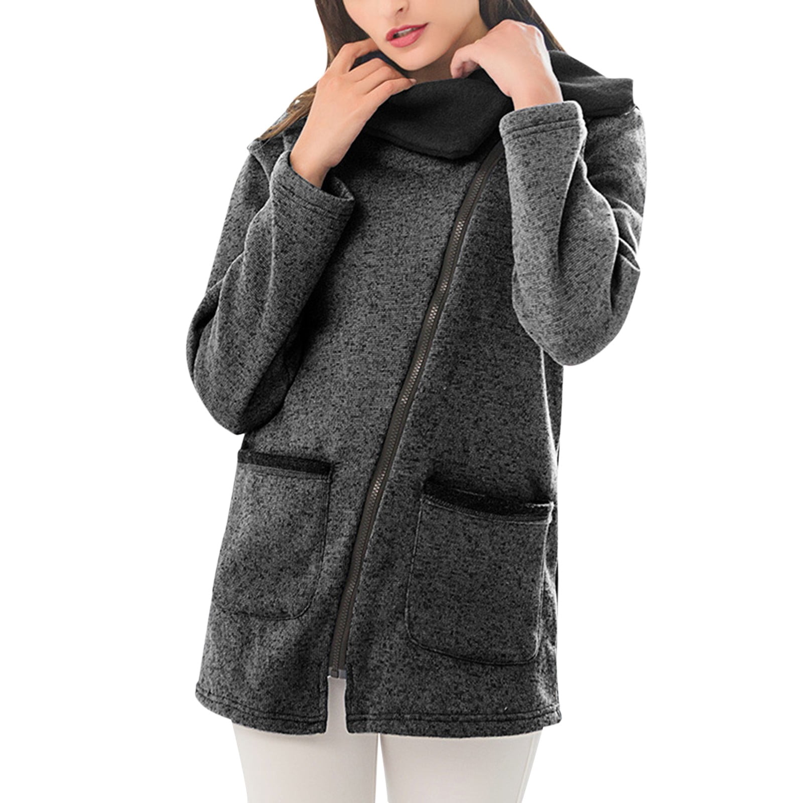 Herrnalise Women's Fall Winter Sherpa Fleece Jacket Casual Long Sleeve ...