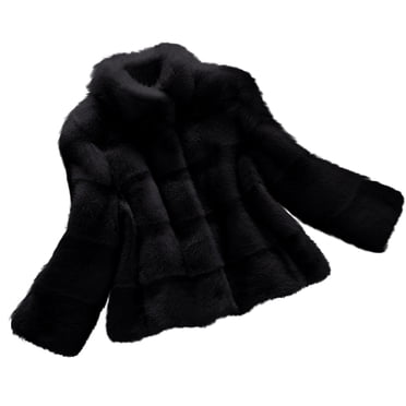 Cream White Faux Fur Oversized Zip-Up Long Sleeve Turtleneck Sherpa Fleece Jacket main image 1