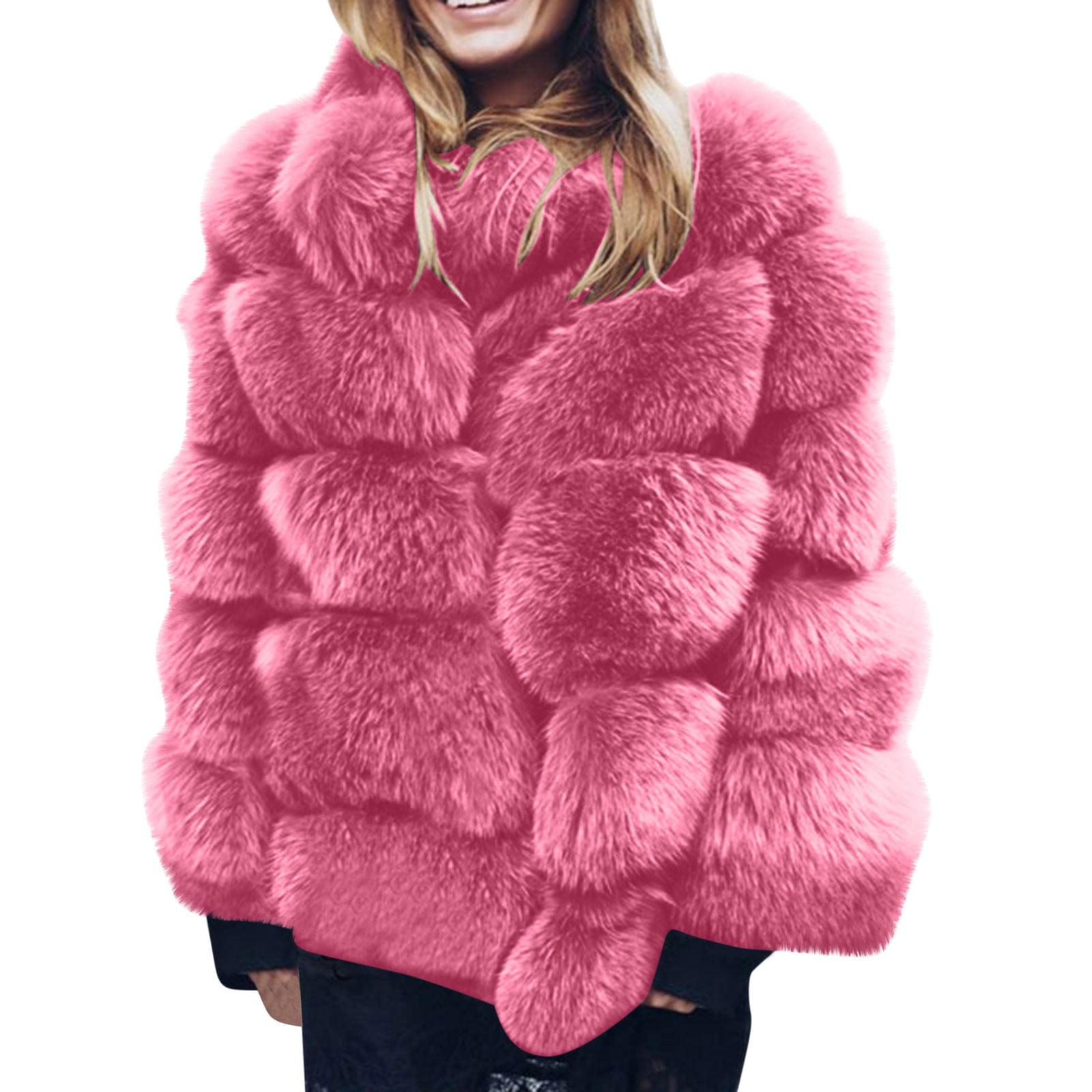 Herrnalise Women's Faux Fur Coat Shearling Fluffy Fuzzy