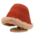 thumbnail image 1 of Herrnalise Women's Hat Winter Solid Color Plush Bucket Cute And Warm Caps Hunting Fishing Hat, 1 of 6