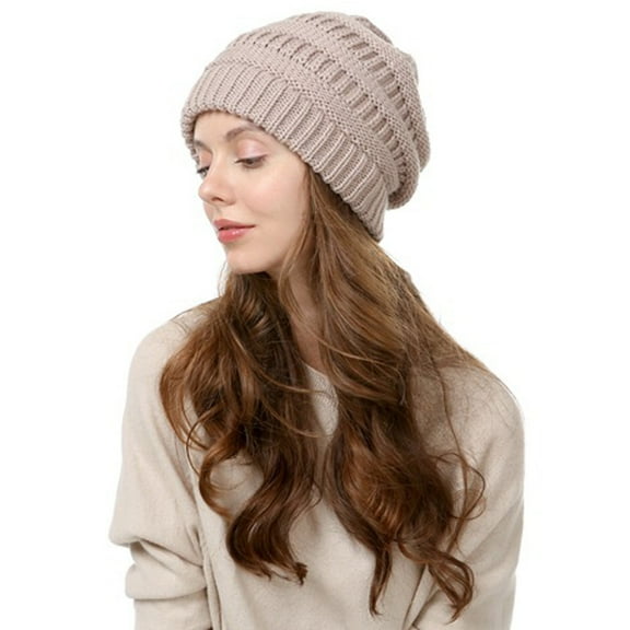 Herrnalise Women's Knit Beanie Hat for Ladies Fleece Line Ski Skull Cap Slouchy Winter Hats