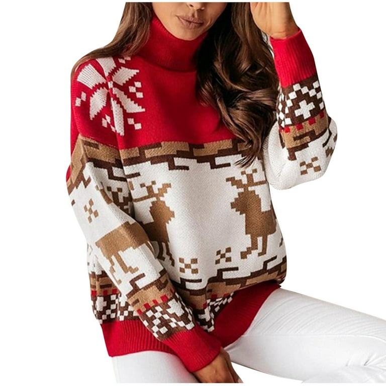 Cropped Christmas Jumpers Dresses Herrnalise Women's Knitted Crop