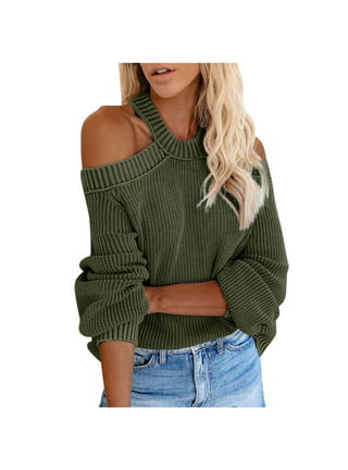 Herrnalise Womens Boho Off Shoulder Sheer Crop Tops Bell Sleeve Flowy  Oversized Crochet Ruched Pullover Sweaters S-XL 
