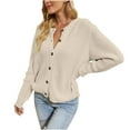 thumbnail image 1 of Herrnalise Women's Knitted Crop Tops Woman Fashion Button Reversible Long Sleeves Knit Cardigan Loose Tops Blouse Sweater Pullover Jumper Sweaters, 1 of 6