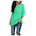 thumbnail image 1 of Herrnalise Women's Knitted Crop Tops Women Ladies Fashion Winter Plush Solid Round Neck Long Sleeve Sweater Blouse Pullover Jumper Sweaters, 1 of 7