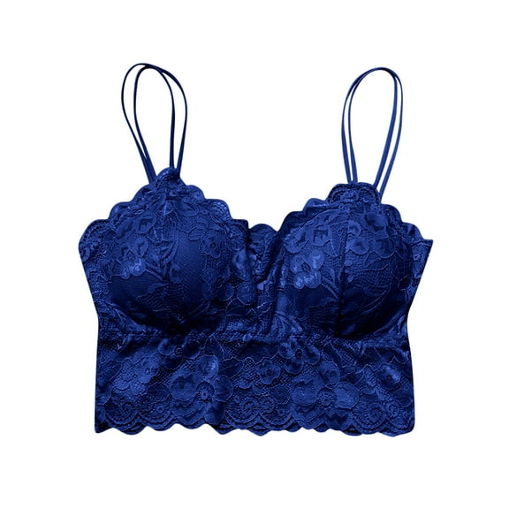 Herrnalise Women's Lace Bandeau Bra Wireless Bralette Seamless Bandeau Crop Tube Top Bra with Pads