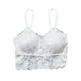 thumbnail image 1 of Holloyiver Women's Lace Bandeau Bra Wireless Bralette Seamless Bandeau Crop Tube Top Bra with Pads, 1 of 8
