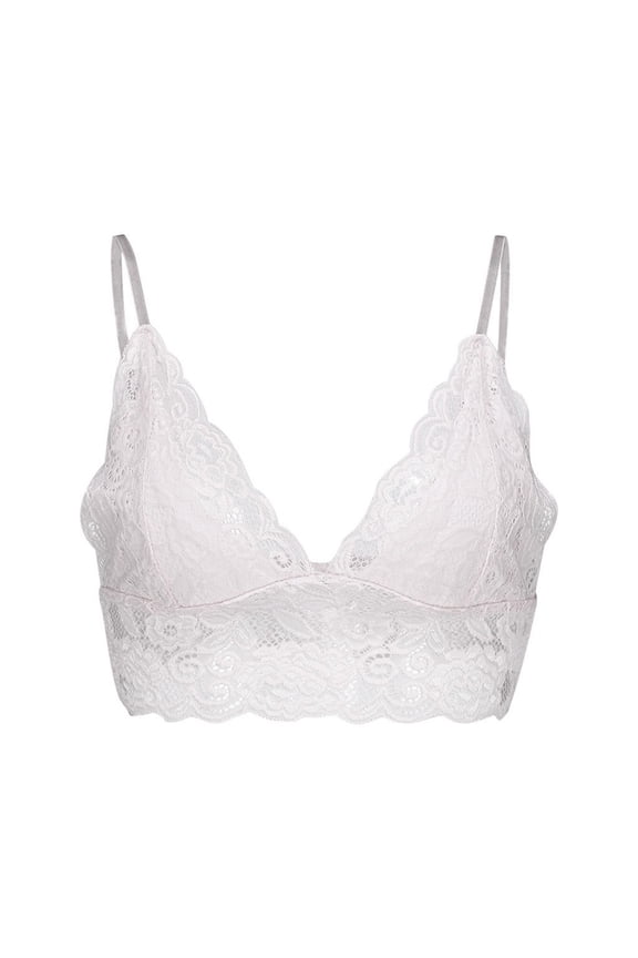 Women's Lace Edge Vertical Stripe Back Bra Padded Bra Wireless Lingerie For women