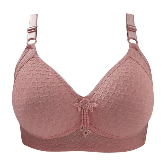 Herrnalise Women's Lace Edge Vertical Stripe Back Bra Padded Bra Wireless Lingerie For women