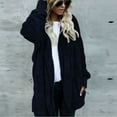 thumbnail image 1 of Herrnalise Women's Lightweight Open-Front Cardigan Sweater Women's Oversized Open Front Hooded Draped Pockets Cardigan Coat, 1 of 5