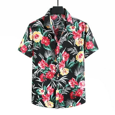 Herrnalise Women's Lightweight Vee Cardigan Sweater Men Hawaiian Short Sleeve Beach Stand-up Collar Shirt Printed Summer Casual Button Down Shirts