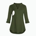 thumbnail image 1 of Herrnalise Women's Nursing Tops for Breastfeeding V-Neck Solid Long Sleeve Breast-Feeding Pregnant Woman Nursing Buttons Blouse Tops, 1 of 8