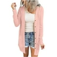 thumbnail image 1 of Herrnalise Women's Oversized Long Batwing Sleeve Cardigan Waffle Knit Sweater Coat Solid Color Button Down Jacket Pink,M, 1 of 7