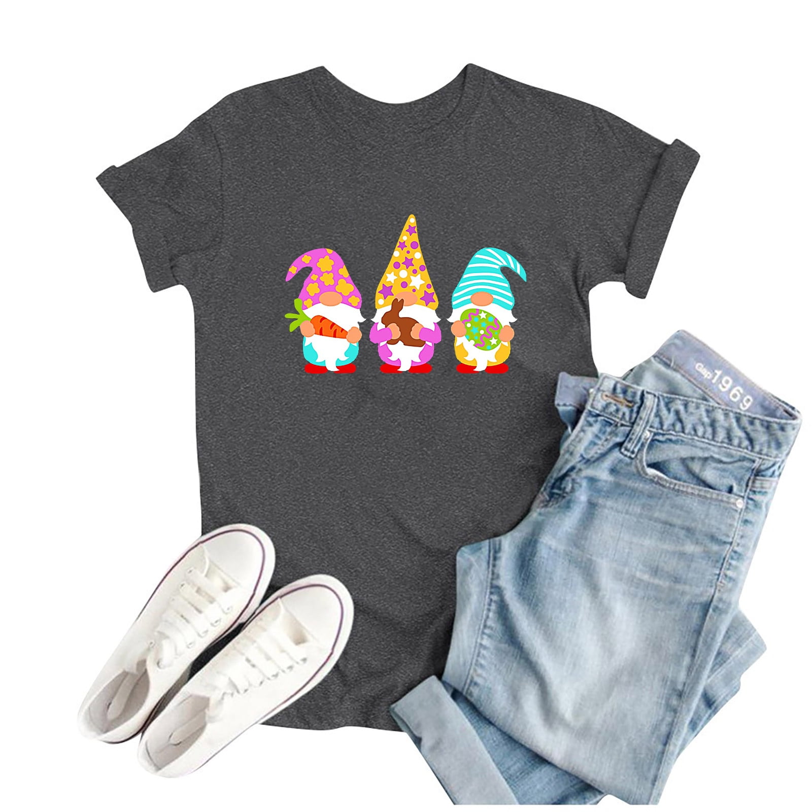 Herrnalise Women's Print T Shirts Women Printed Plus Size O-Neck T ...