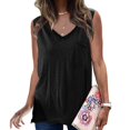 thumbnail image 1 of Herrnalise Women's Print T Shirts Women's Casual Fashion V-Neck Solid-Color Button Loose And Versatile Tank Tops, 1 of 6