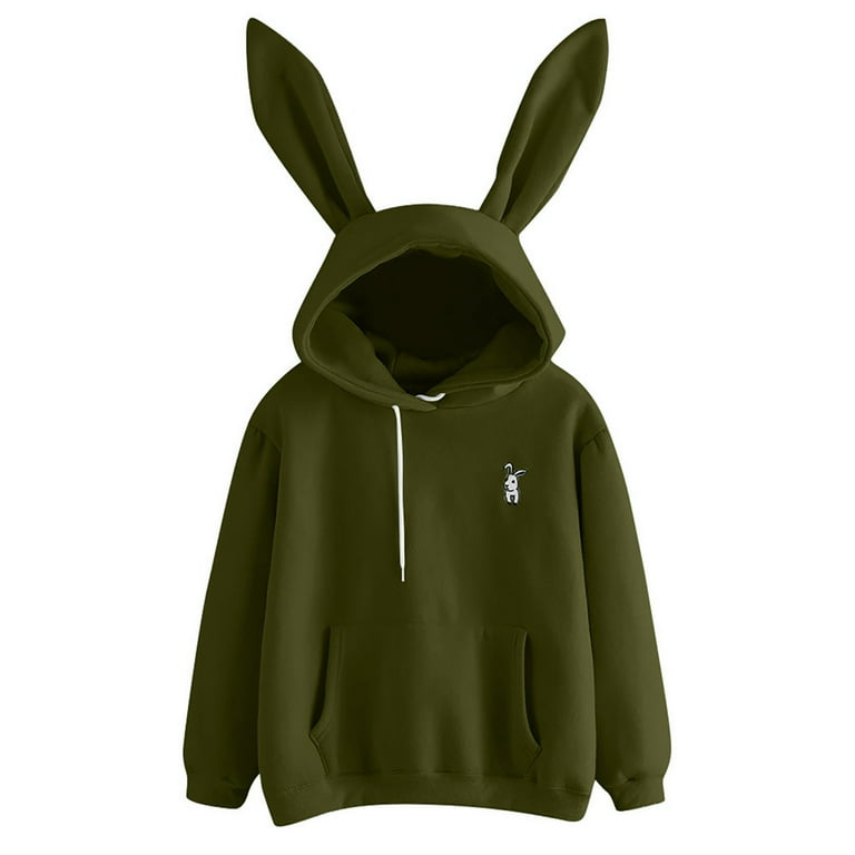 Green bunny hoodie sale