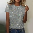 thumbnail image 1 of Herrnalise Women's Sequin Tops Sparkly Glitter Blouses Sequined Short Sleeve Shirts for Holiday Club Night Gear up for greatness for less, 1 of 4