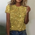 thumbnail image 1 of Herrnalise Women's Sequin Tops Sparkly Glitter Blouses Sequined Short Sleeve Shirts for Holiday Club Night Gear up for greatness for less, 1 of 4