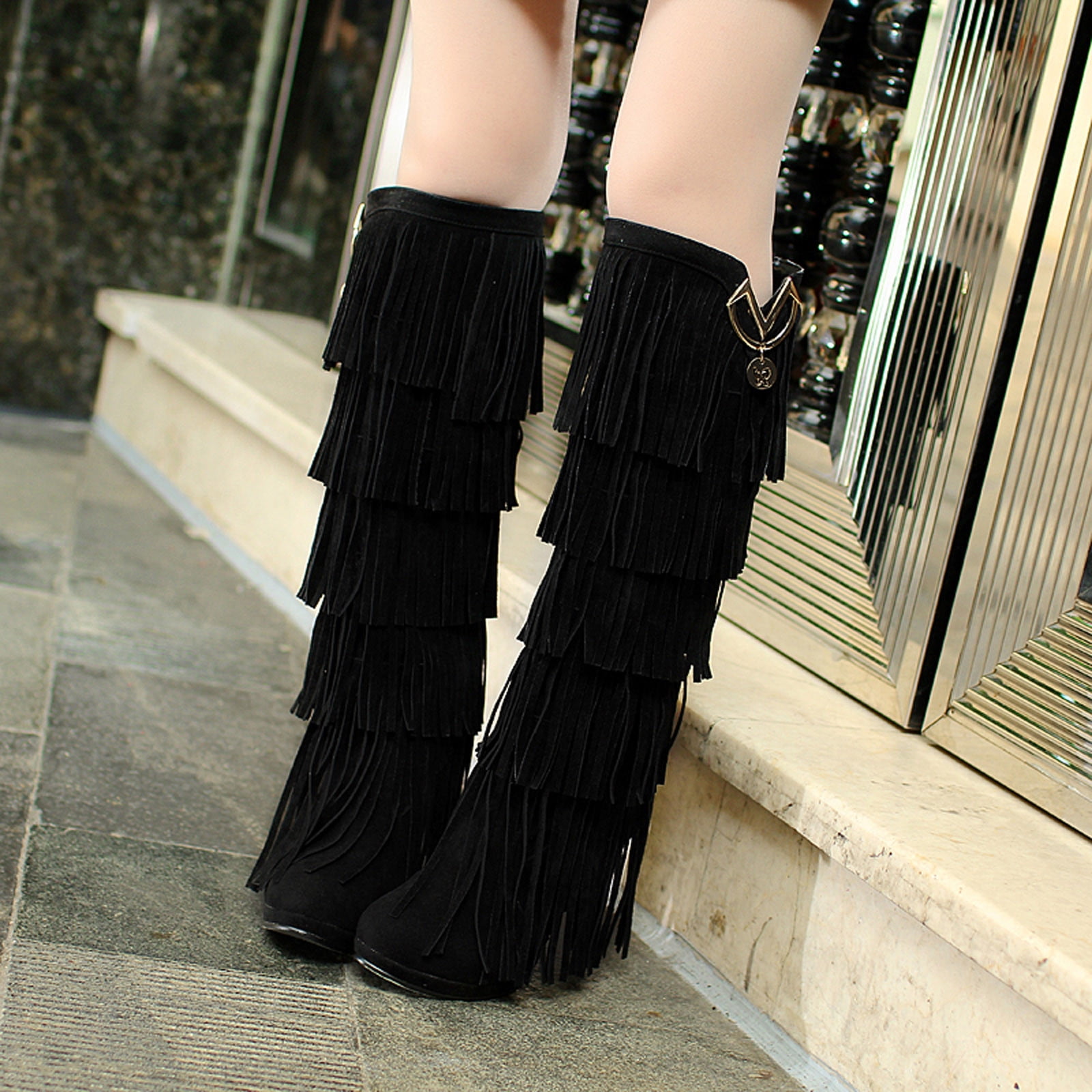 Women's Retro Leather Boots Soft Sole Colorblock High Top WomenShoes