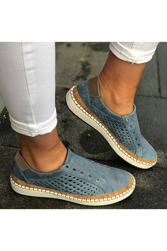 ; Women’s Shoes Slip On Comfort Fashion Sneakers, Blue, Size 8.5